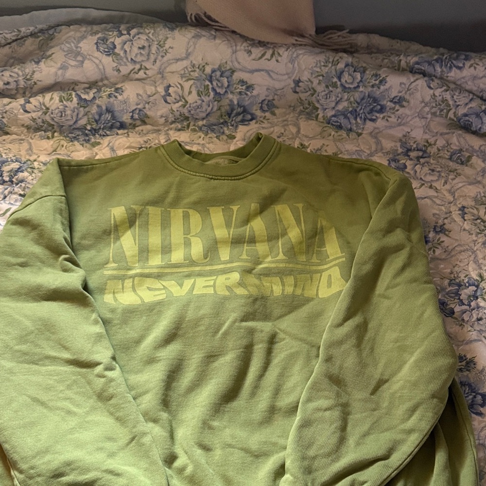 NIRVANA Olive Crewneck Sweater